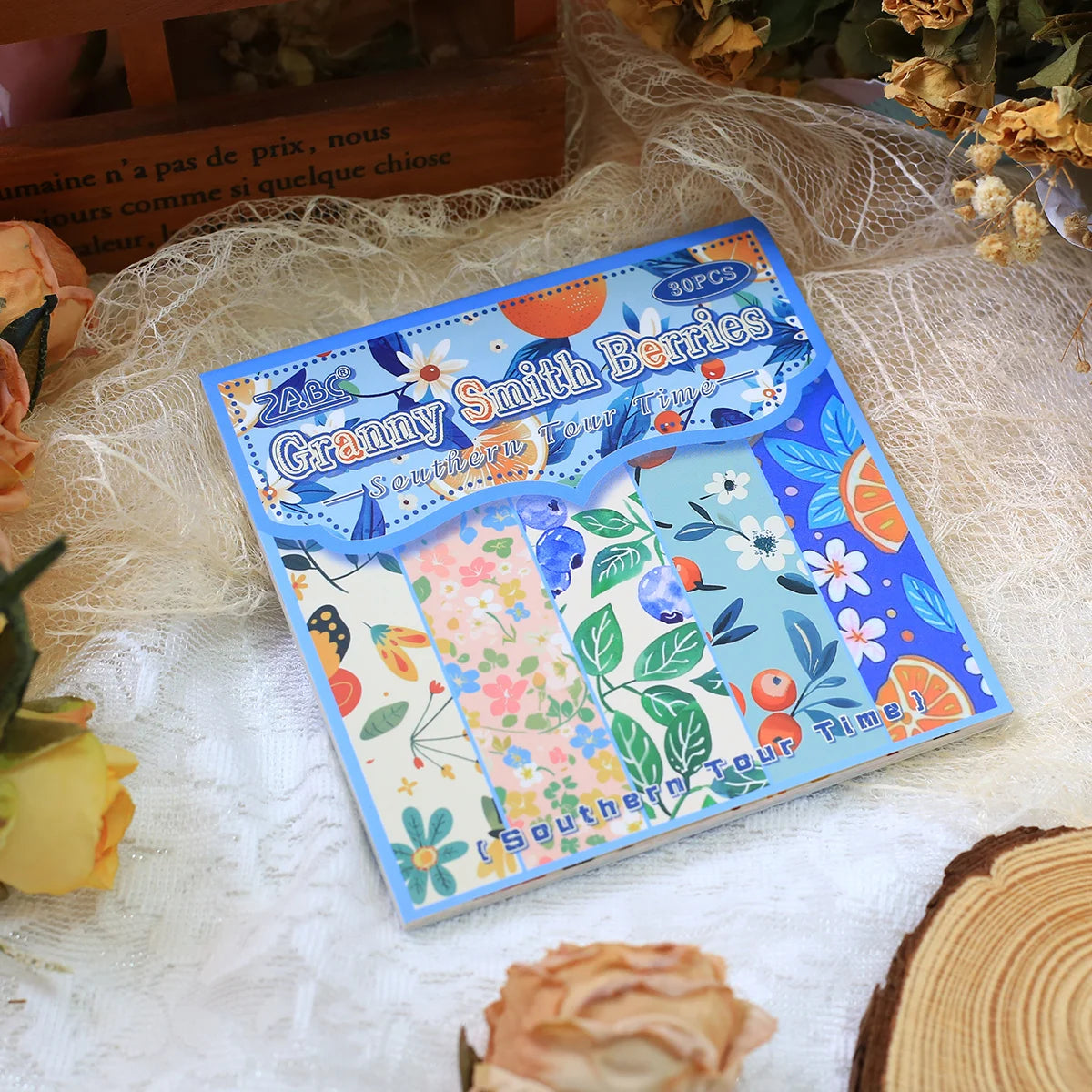 Vintage Floral Scrapbook Paper Set | 30 Sheets Aesthetic Journaling Supplies alternate view