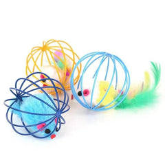 Popular Colorful Mouse in Cage Cat Toy Within Sand Interactive Chase Cat Mouse Toy close-up view