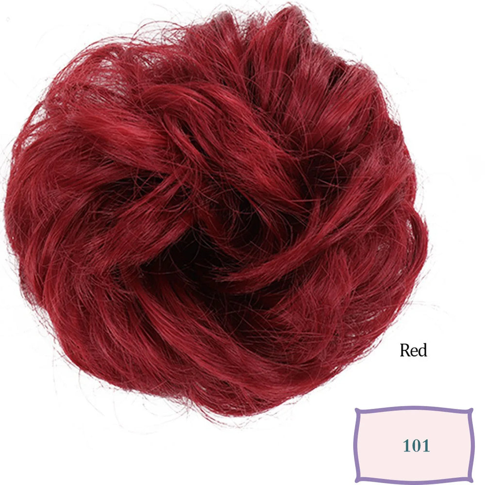 Synthetic Messy Hair Bun Chignon Scrunchies Fake Hair Band Braid Elastic Hairpiece Tail detail view