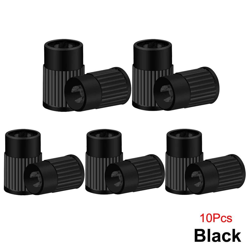Plastic Tire Valve Caps Built-in Valve Core Remover Tool Universal Stem Covers for Cars, detail view