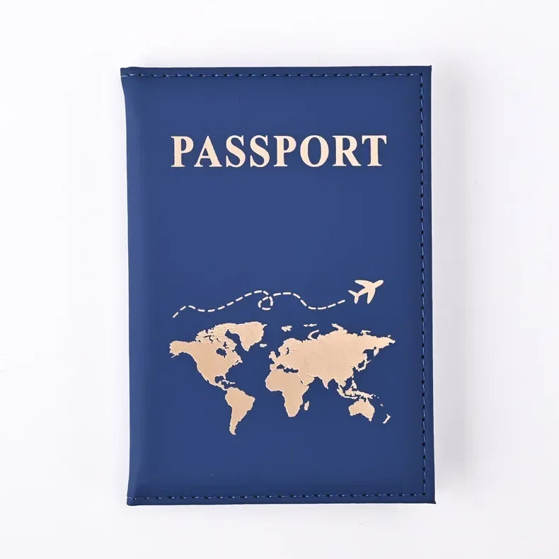 Fashion Passport Protective Cover World Pattern Travel Passport Holder Wallet Gift additional angle