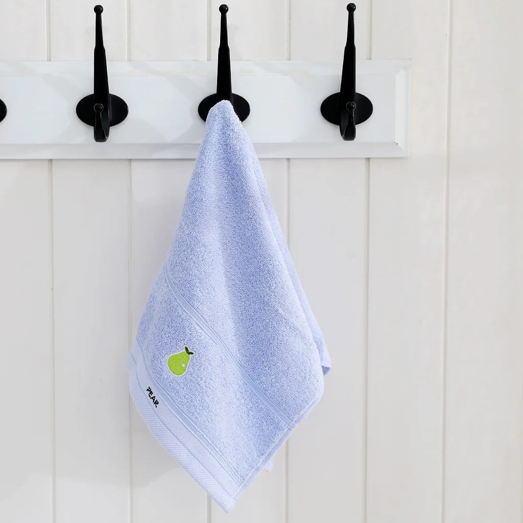 Cute Cartoon Fruit 100% Cotton Towels for Babies And Kids - Embroidered Soft Absorbent 25x45cm Face Washing Towels for Children