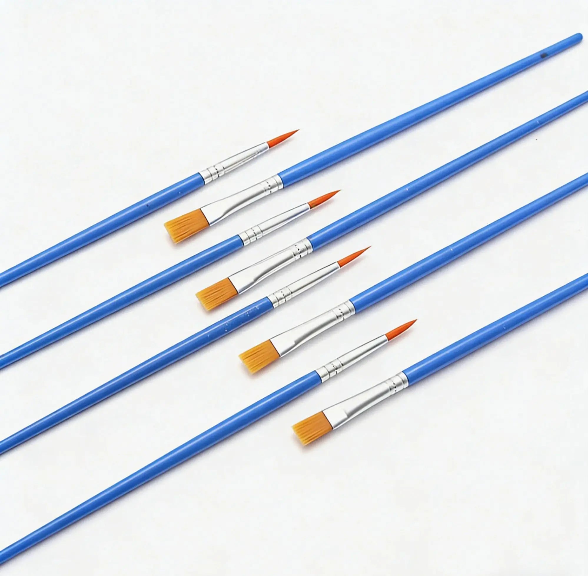 50Pcs Painting Brushes Set Art Round Flat Hair Nylon Hair Paint Brush for Oil Acryl additional angle