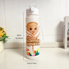 750ML Italian Brainrot Water Bottle Outdoor Drinking Cartoon Sports Cups Tung Tung Tun close-up view