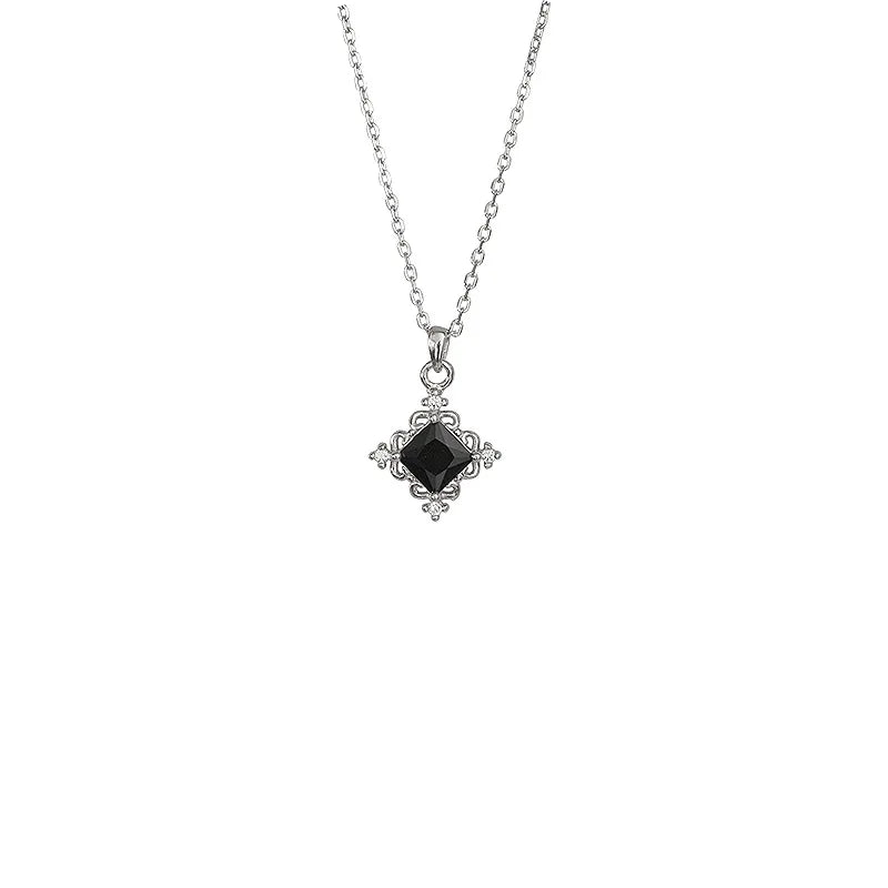VOQ Silver Square Pendant Necklace | Fashion Gift for Women lifestyle view