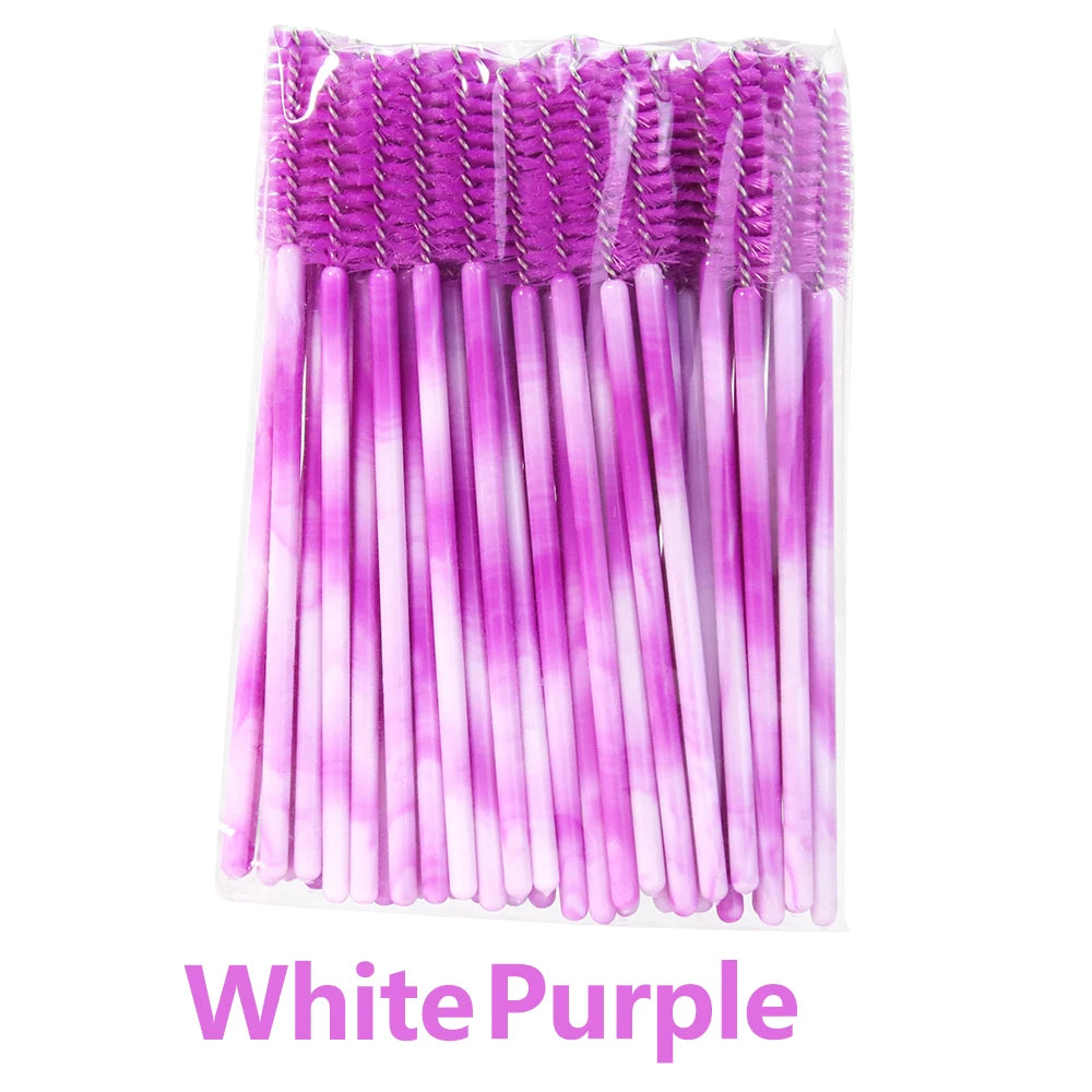ANNAFRIS 50Pcs Eyelash Brush Soft Head Spiral Crystal Eyebrow Brush Lash Extension Bru close-up view
