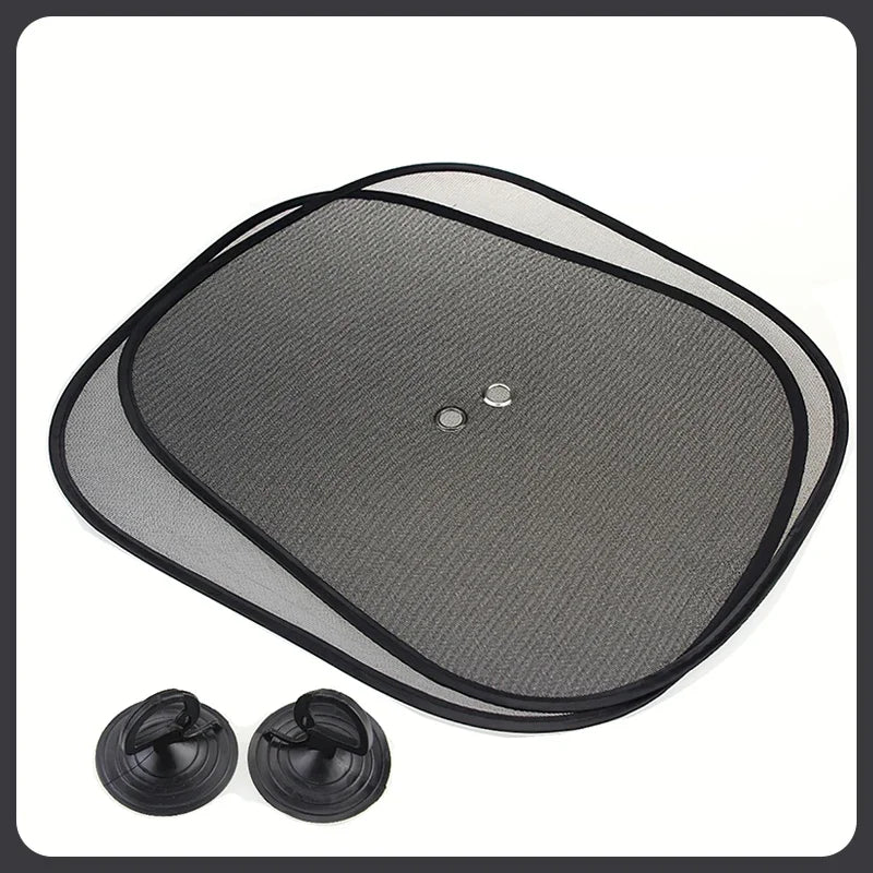 1Pair Car Window Sunshade Cover Sun UV Protection Auto Front Rear Black Window Curtai lifestyle view