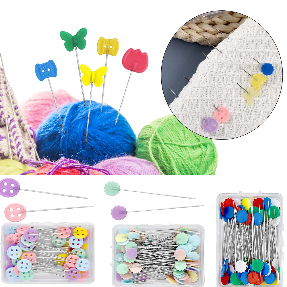 100/50Pcs Patchwork Pins Dressmaking Pins Sewing Embroidery Tools Needle Fixed Metal But detail view