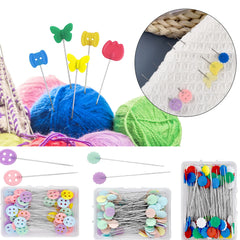 100/50Pcs Patchwork Pins Dressmaking Pins Sewing Embroidery Tools Needle Fixed Metal But detail view