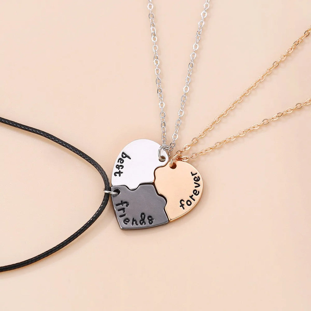 Elviragirl 3Pcs/set Sun Moon Star Pendant Necklace for Girl Kids Friendship BFF Necklace detail view