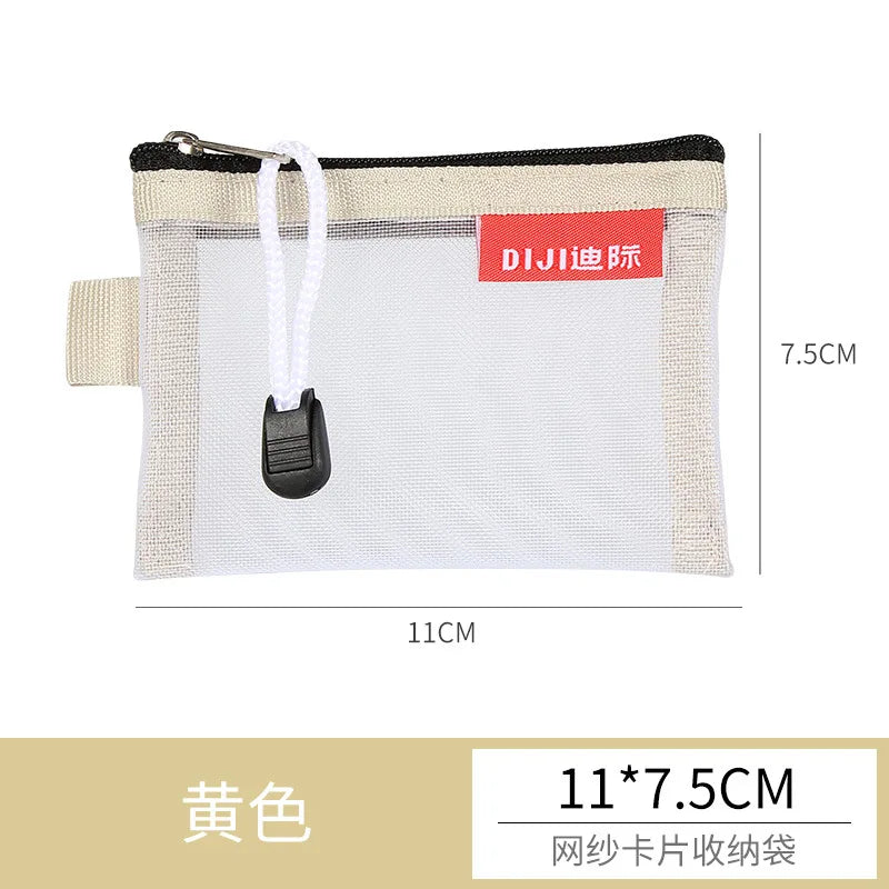 Mini Mesh Zipper Card Pouch | Transparent ID and Credit Card Storage Bag alternate view