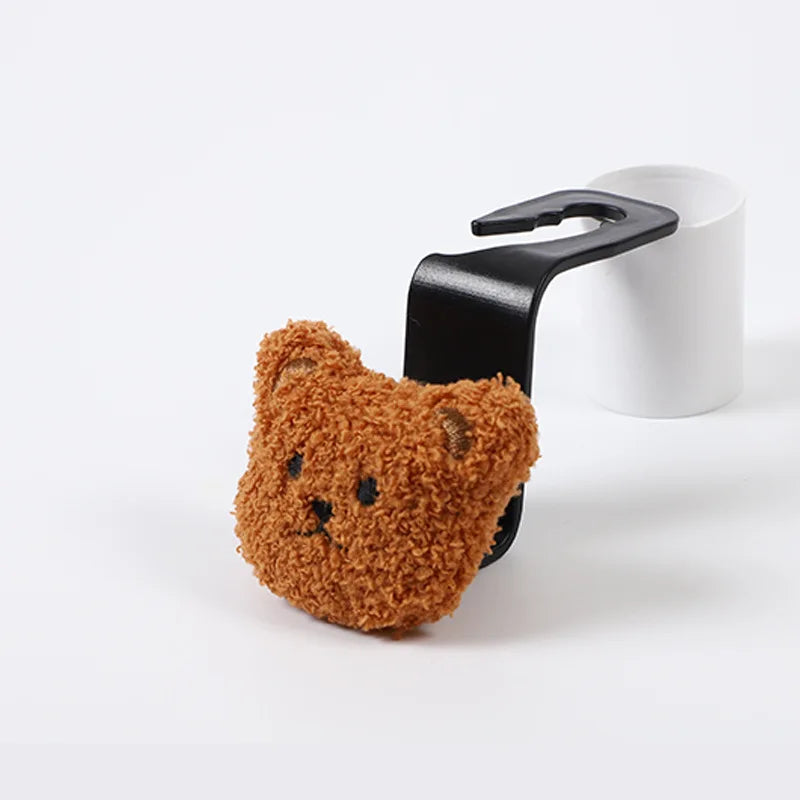 "Cute Cartoon Bear Car Seat Back Hook - Creative Multi-purpose Auto Interior Storage Hanger"