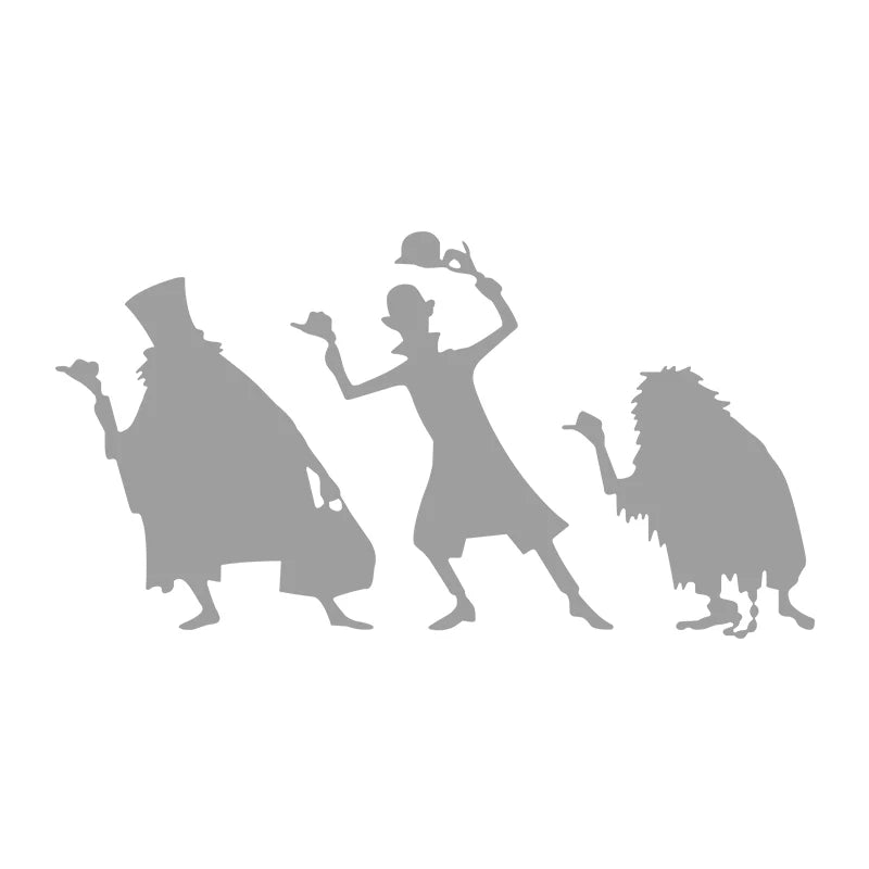 Cartoon Hitchhiking Ghosts Vinyl Sticker | Car Window Decoration additional angle