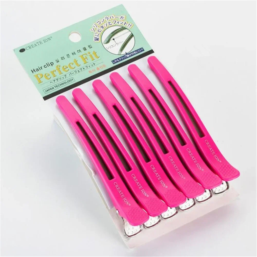 6Pcs Alligator Hair Clip Plastic Nonslip Hairpin Black Pink Durable Hair Clamp Hairdressing Styling Accessories for Woman Man