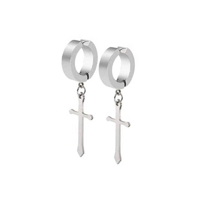 2Pcs Crystal Strong Magnetic Ear Stud Clip Earrings for Men and Women, Punk Round Zir lifestyle view
