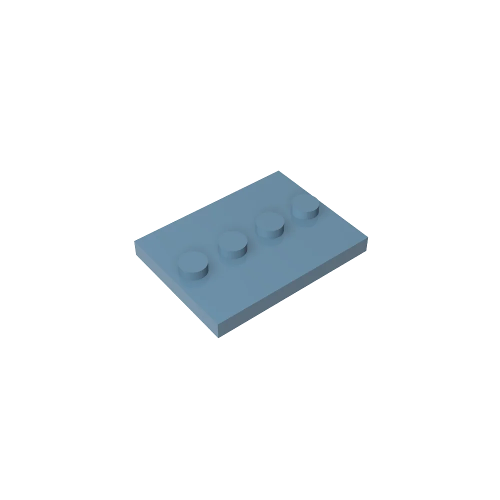 Gobricks GDS-980 Tile, Modified 3 x 4 with 4 Studs in Center | Compatible Building Bl alternate view