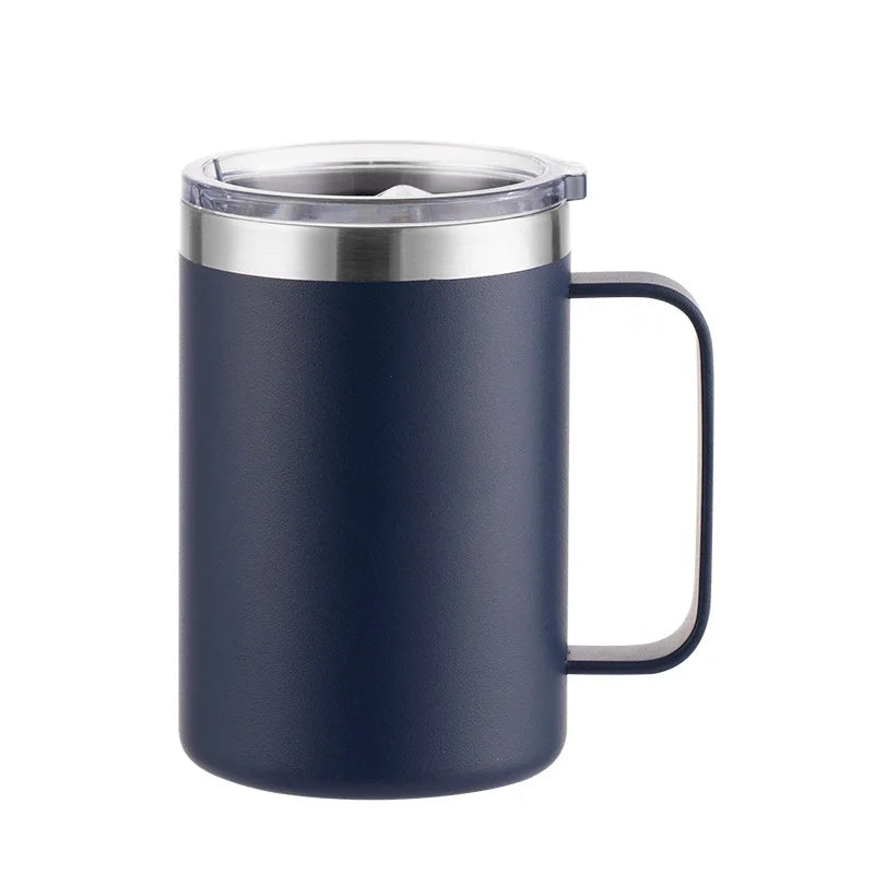 New Double Wall Stainless Steel Coffee Mug 12oz 16oz Tea Cup 350ml 450ml Insulated The close-up view