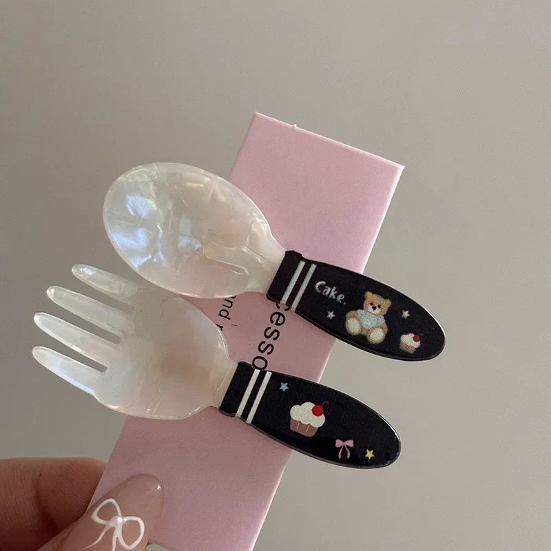 2pcs Candy Color Fruit Side Clips No Crease Seamless Acrylic Hairpins Barrettes Broken Hair Fixed Clips Girls Hair Accessories