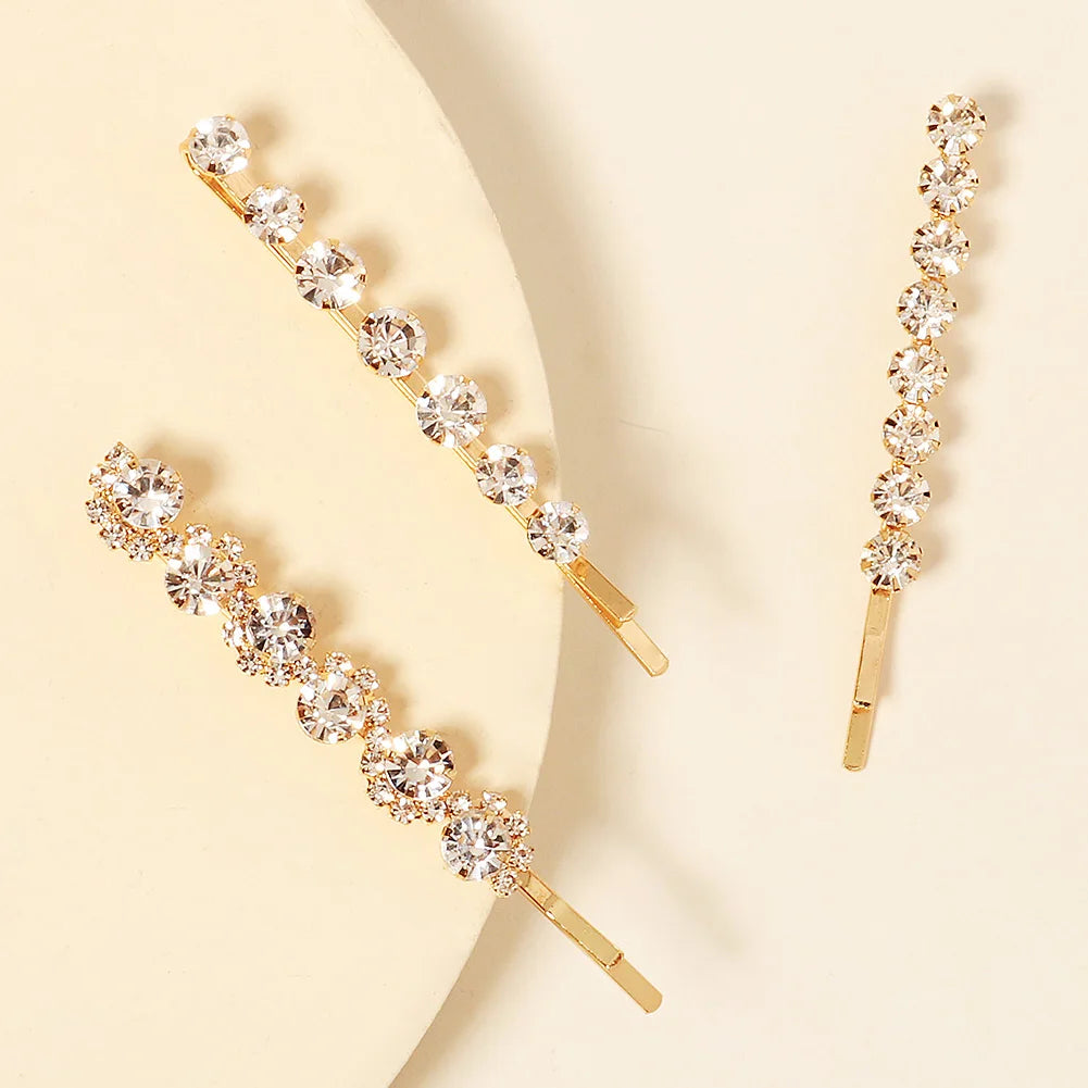 Fashion Bridal Barrettes Clear Crystal Women Hair Ornaments Hair Pins Women Hair Clips Bridal Hair Jewelry Accessories