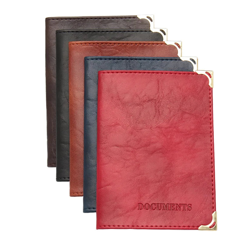 Vintage PU Leather Passport Holder Wallet | Unisex Travel Document Organizer lifestyle view