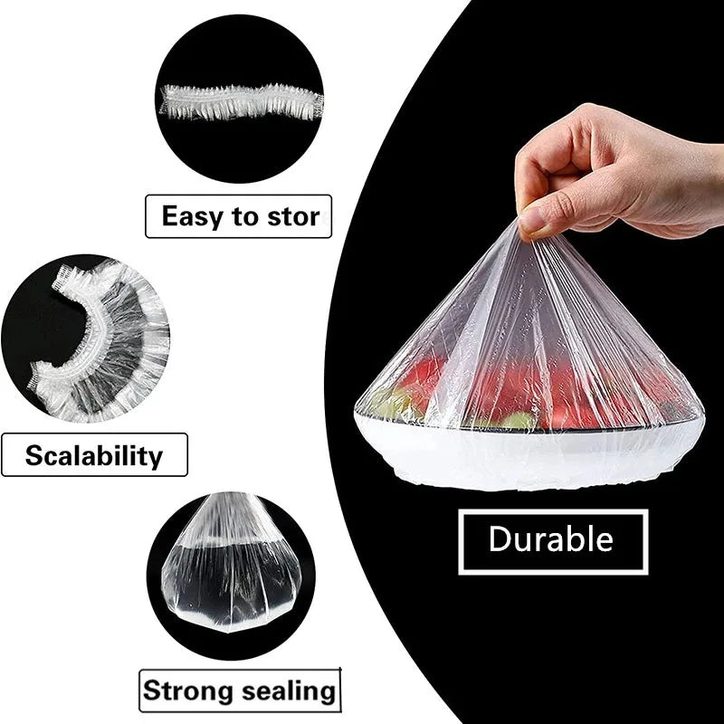 Reusable Disposable Food Cover Plastic Wrap Durable Elastic Food Lids For Bowls Ela additional angle