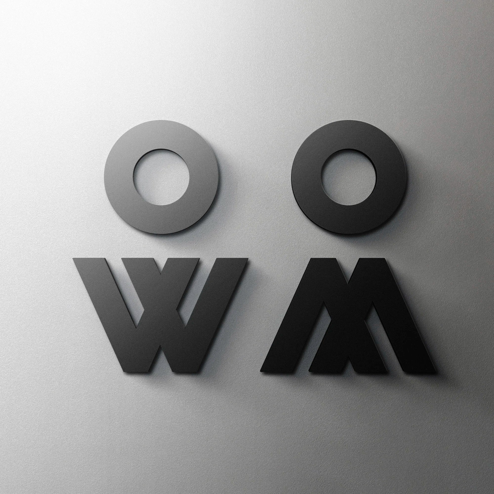 CIFBUY Acrylic 3D WC Toilet Door Sign Modern Self-Adhesive Salon Restaurant Hotel M additional angle