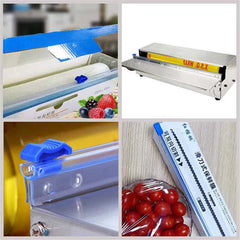 33-48cm Plastic Wrap Dispenser with Slide Cutter Smoothly Cutting Reusable Food Wrap Cut detail view