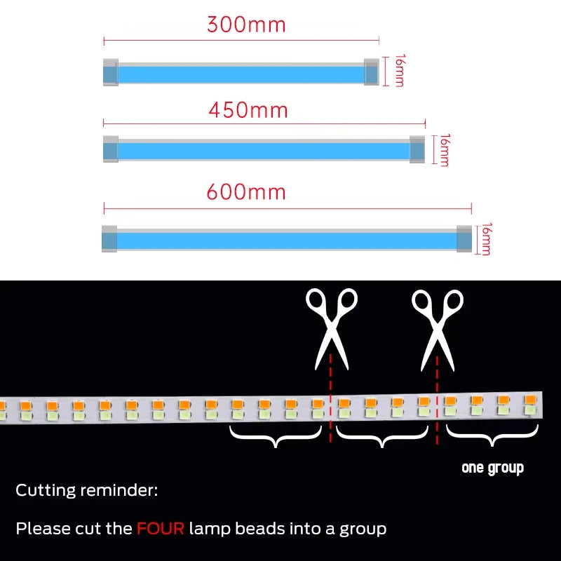2pcs Car LED DRL Light Strip Dynamic Scan Flexible Waterproof 12V Universal | Daytime Ru detail view