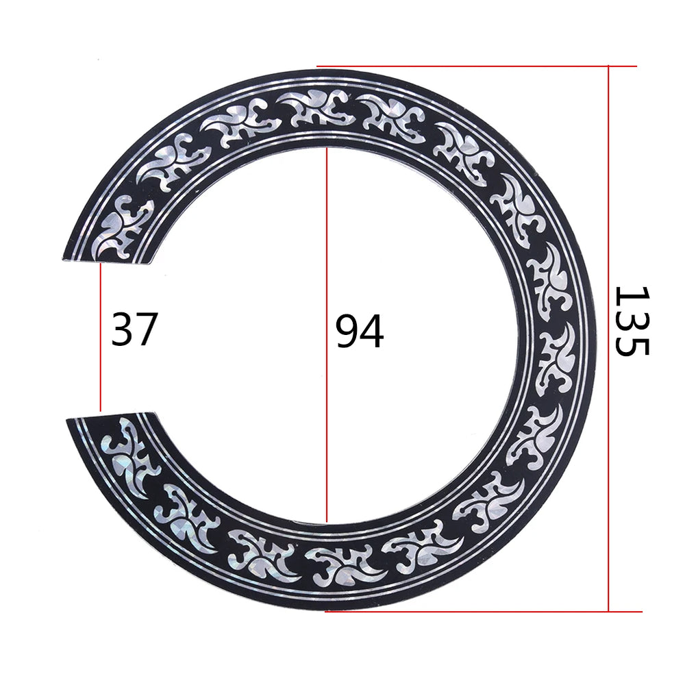 104mm 94mm Inch Size Hard PVC Guitar Circle Sound Hole Rosette Inlay alternate view