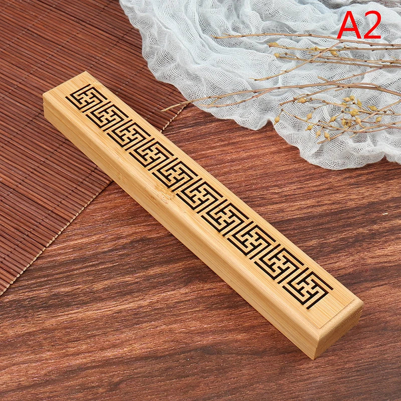 Natural Bamboo Incense Burner Holder with Storage Box | Aromatherapy Incense Tool detail view