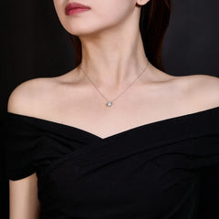 925 Silver Necklace Zircom for Women 18k Gold Plated Jewelry Pendant Birthday Party Gi close-up view