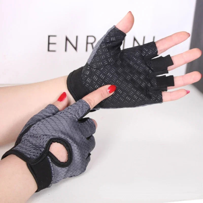 Fingerless Gym Gloves | Breathable Weightlifting Gloves with Gel Pads for Men and Wom lifestyle view