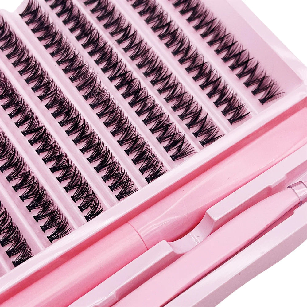 Cluster Lashes D Curling False Eyelash Clusters 200pcs DIY Lash Extension Kit With Bond detail view