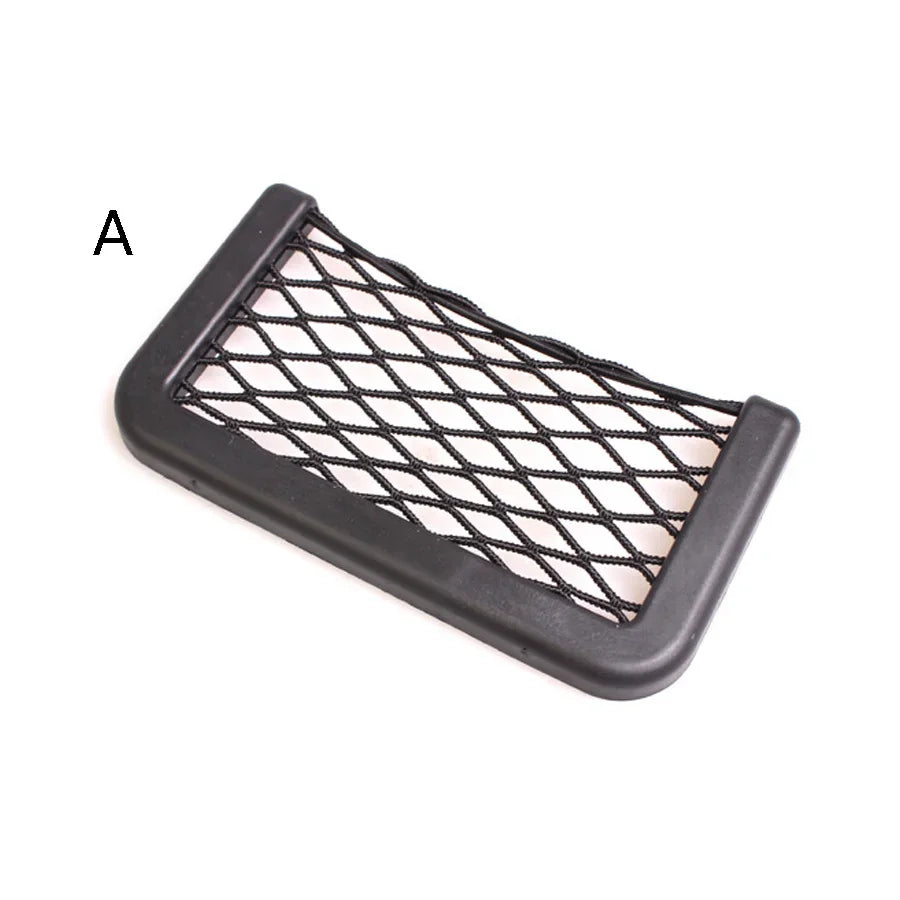 Car Organizer Storage Net Pocket Phone Holder close-up view