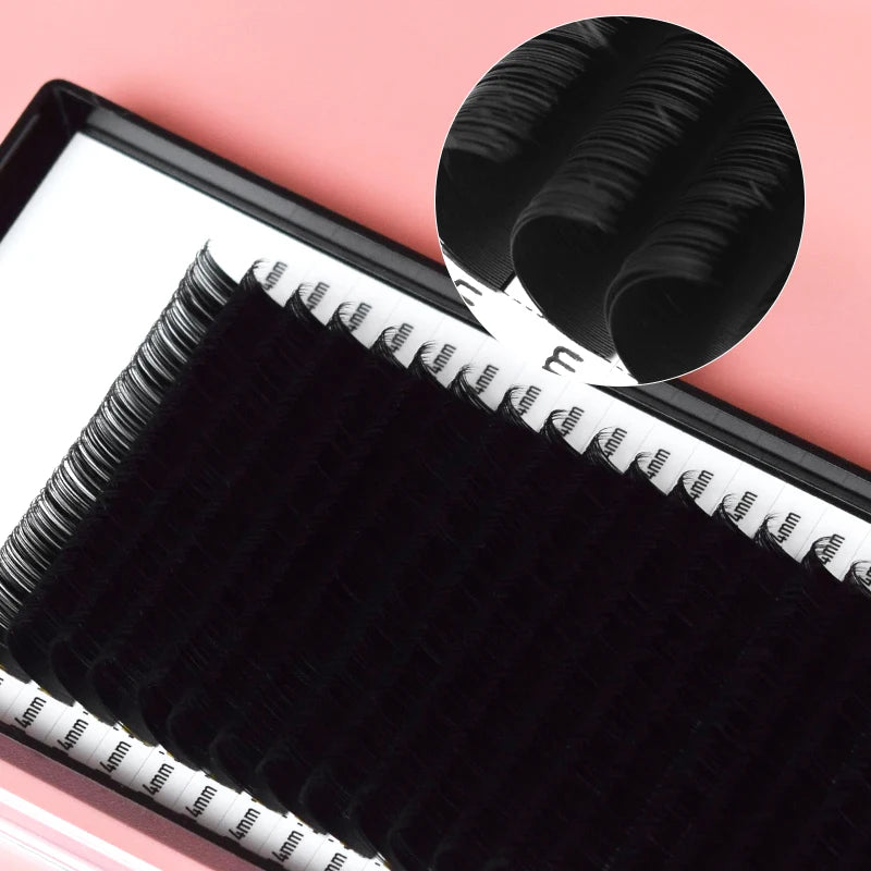 Korean PBT Eyelash Extensions 20 Rows | Soft Comfortable Silk Lashes for Salon Use additional angle