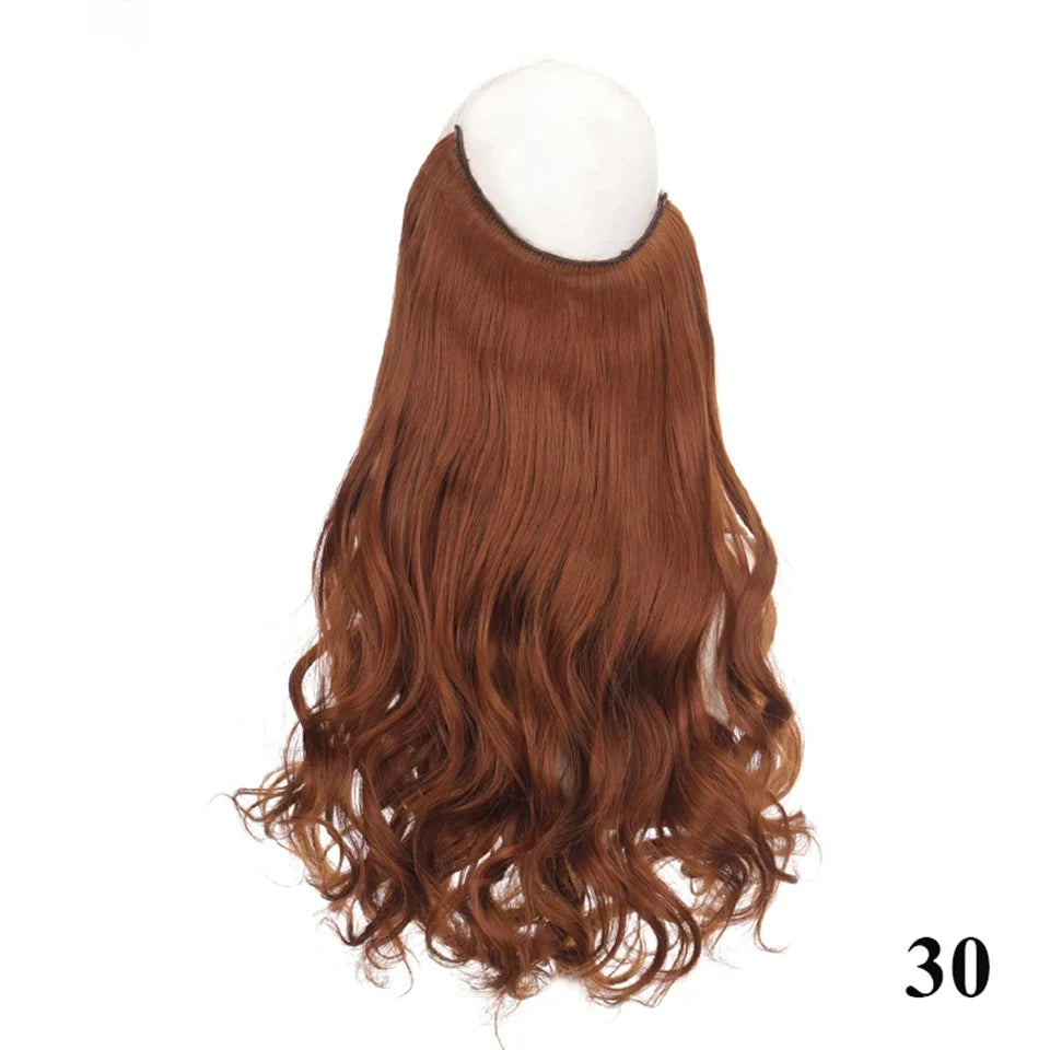 Fish line hair extension piece | 40cm 50cm 60cm straight and curly daily wear for w additional angle