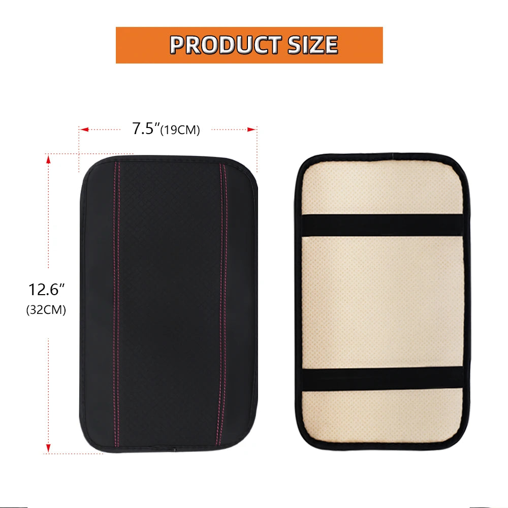 Car Armrest Pad Center Console Pad Artificial Leather close-up view