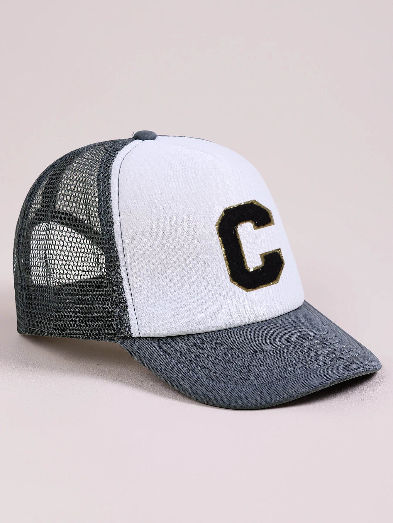 1pc Gray Hat With 26-Letter Pattern | Kids Baseball Cap for Boys and Girls detail view