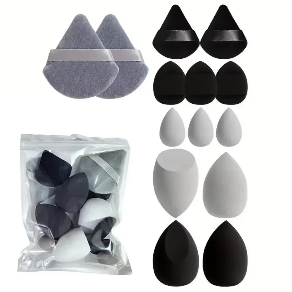 14PCS Makeup Sponge Set | Foundation Blender & Powder Puff Kit close-up view