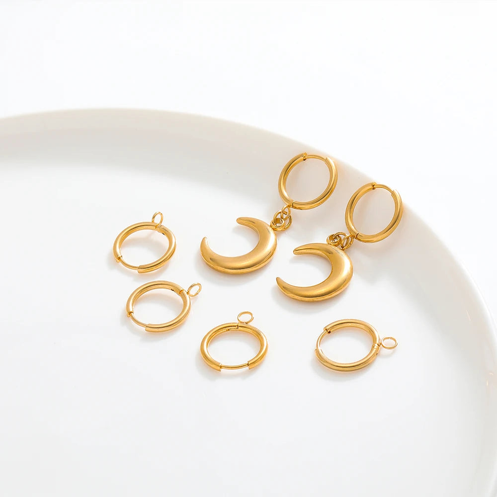 Stainless Steel Gold Earring Hooks with Ear Posts and Jump Rings | DIY Jewelry Making Su detail view