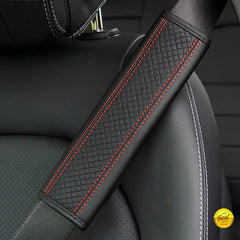 1PCS PU Leather Embossed Car Seat Belt Shoulder Cover Decompression Comfort Car Accessor detail view