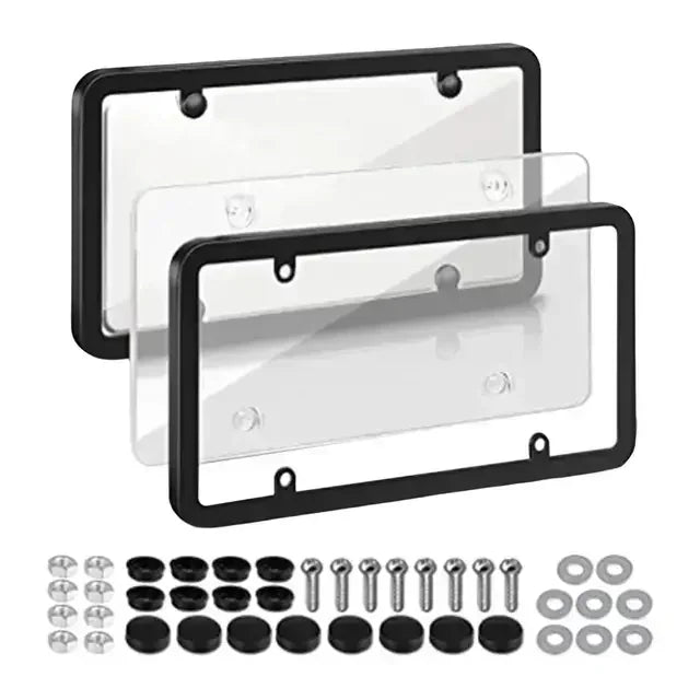 American car license plate frame, universal license plate holder, license plate bracket, detail view