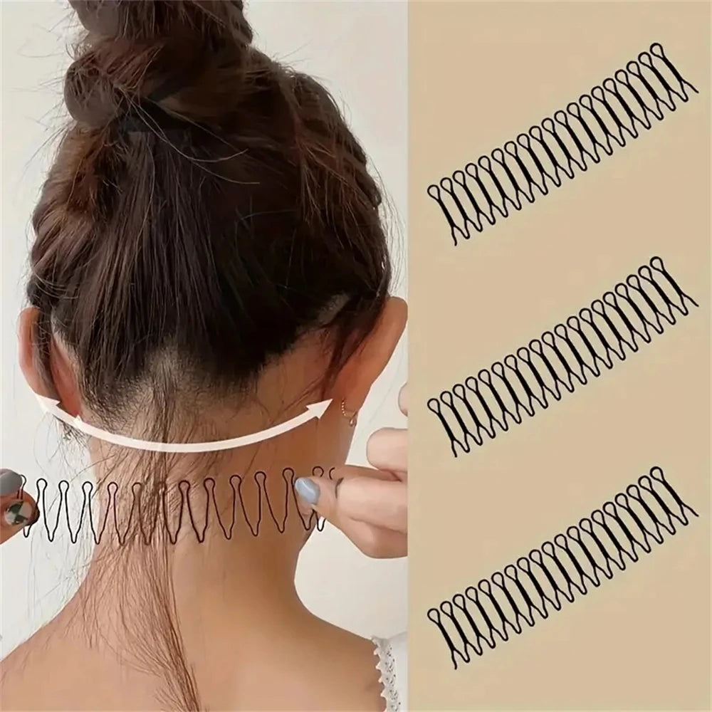 1pcs Invisible Broken Hair Hairpin Styling Accessories Tiara Tools Roll Curve Needle Bangs Fixed Insert Comb