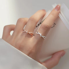 925 Sterling Silver Cross Knotting Zircon Ring | Women's Wedding Cocktail Jewelry detail view