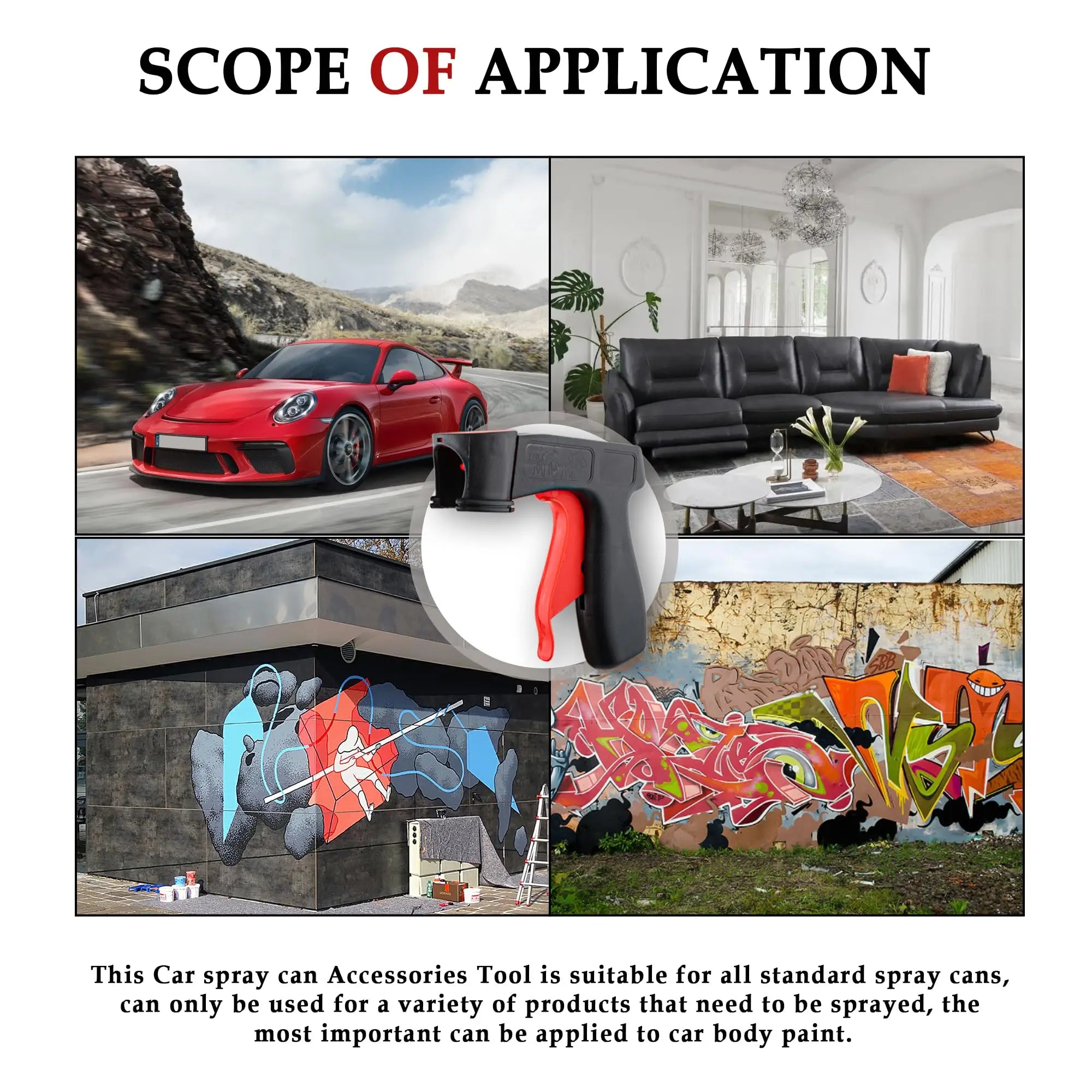 Car Spray Trigger Handle | Reusable Aerosol Can Adapter for DIY Painting additional angle