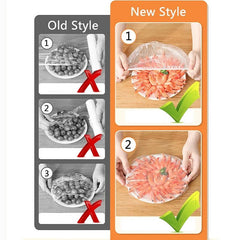 50 Pieces Disposable Food Cover Plastic Wrap Food Grade Fruit And Vegetable Plastic Ba close-up view