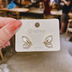 Butterfly Crystal Stud Earrings for Women