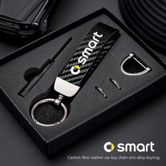 Carbon Fiber Style Keychain | Smart EQ Fortwo Key Ring