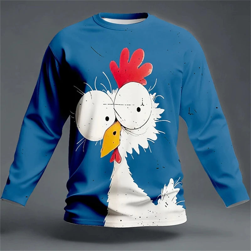 2026 Fun 3D Animal Print Men's T-Shirt Hip-Hop Streetwear Spring Oversized Fashion Cr alternate view