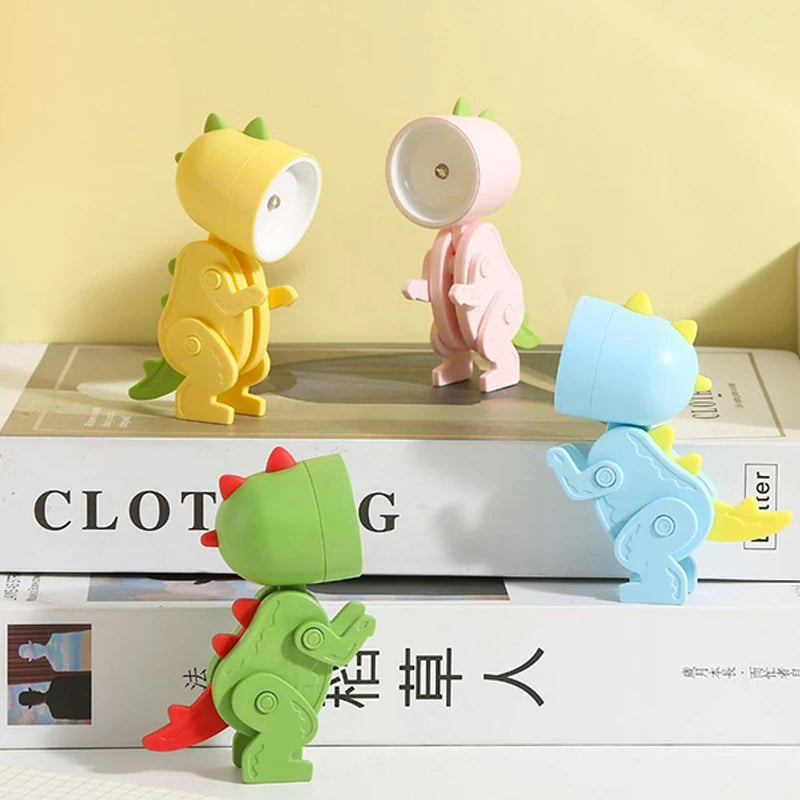 Mini Dinosaur Night Light | Battery-Powered Folding LED Lamp for Kids Bedroom detail view